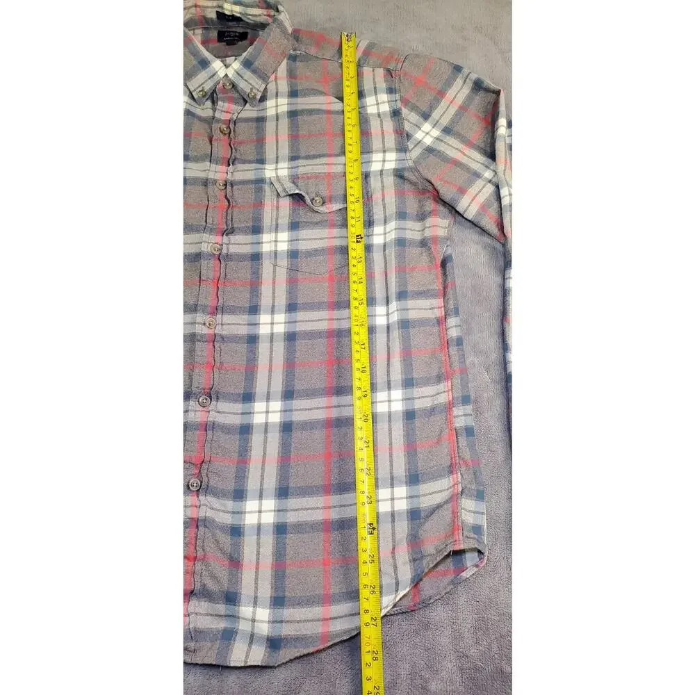 J.Crew Shirt Mens Sz L Slim Twill Button Down Shirt Long Sleeve Plaid Multicolor